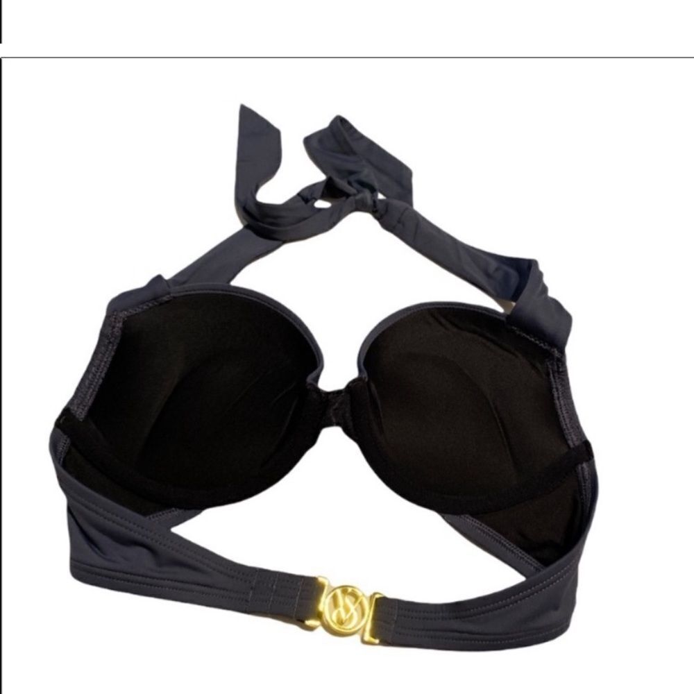 Victoria’s Secret Push-Up Halter Bikini Top Dark Gray Women’s Size 32A - Picture 3 of 6